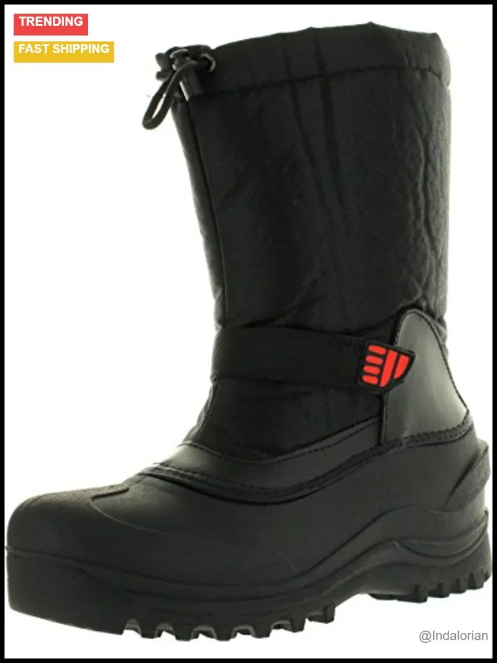 Men's Waterproof Insulated Snow Boots with Pull On Design